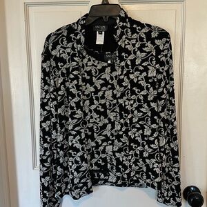 NWT XSCAPE by JoannaChen 2-Piece Black sparkly Jacket/Shell Set Medium‎ Petite